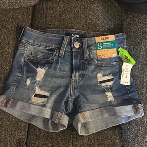 Aeropostale Distressed Blue Jean Shorts